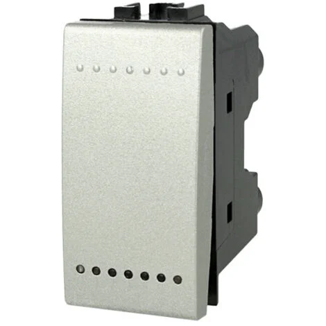Pulsante NO 1P 16A Silver Tech Grigio Compatibile Living