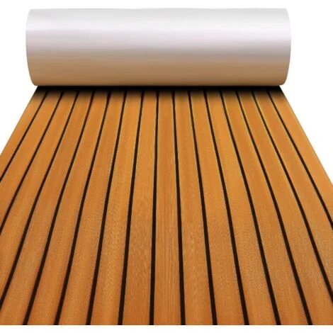 Copertura antiscivolo per pavimentazione marina in schiuma EVA di nuova generazione con adesivo 3M, rivestimento in teak sintetico per barca, kayak, 240 × 45 × 0,6 cm