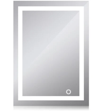 Specchio da bagno, Specchio LED, bianco freddo + interruttore tattile (50 × 70 cm)