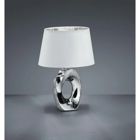 Lampada da tavolo RL TABA cromata con paralume E14 33cm