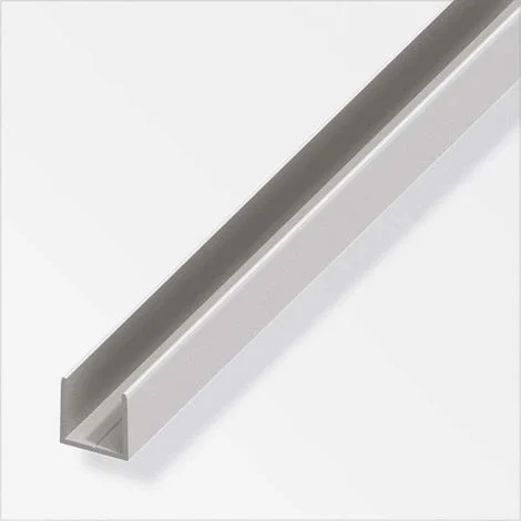 Profilo A U 16mm Alluminio Anodizzato Argento 2m Fissaggio Pannelli