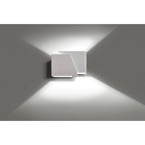 Applique Moderna 1 Luce Frost A Forma Geometrica In Acciaio Bianco