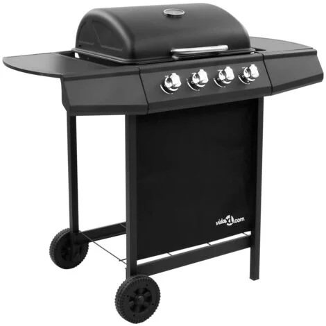 Griglia Barbecue a Gas con 4 Bruciatori Nera vidaXL