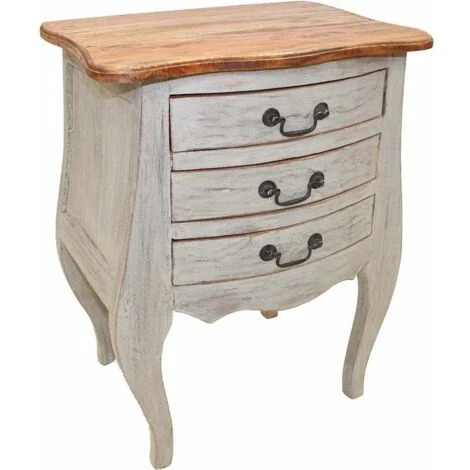 vidaXL Comodino in Legno Massello di Mogano 48x35x64 cm
