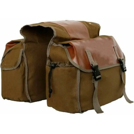 GABRIELLE Borsa per bicicletta retrò, borsa portapacchi, borsa doppia per sedile posteriore, per bici e moto