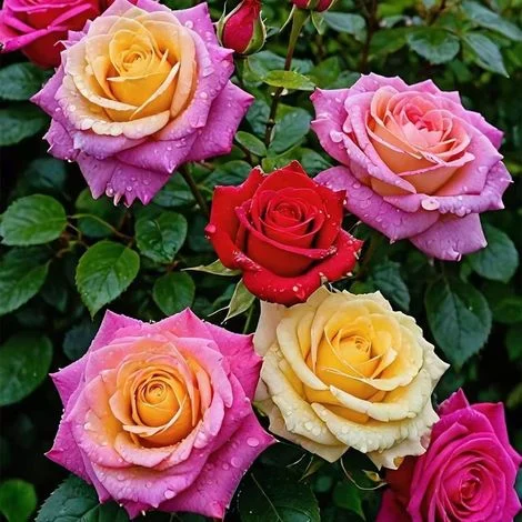 Set di 120 semi di rose colorate – piante ornamentali miste, perfette per vasi e aiuole esterne