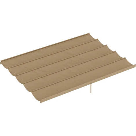 Telo di copertura per gazebo/pergola in poliestere marrone chiaro con 10 fori di drenaggio, 350x260 cm, per pergole 4x3 m