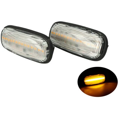 Kit Freccia Laterale a Led Side Marker Lente Trasparente Luce Arancione Per Land Rover Discovery 2 Freelander 1 OEM XGB100310L