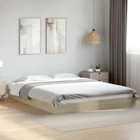vidaXL Giroletto senza Materasso Rovere Sonoma 160x200cm in Truciolato