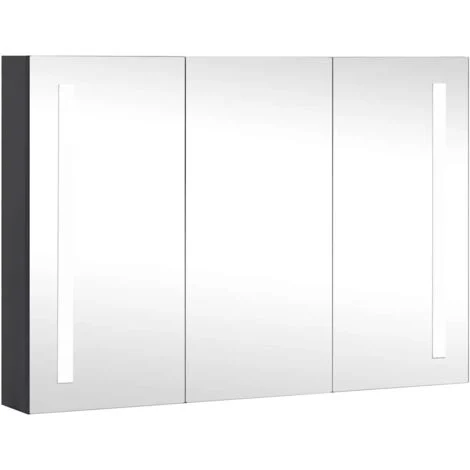 vidaXL Armadietto Bagno con Specchio e LED 89x14x62 cm