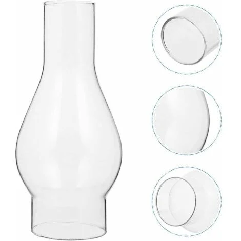 Paralume per lampada a olio in vetro trasparente Ulisem, camino in vetro per lampada a cherosene, paralume per lampada a cherosene, accessori sostituibili (dimensione: piccola)