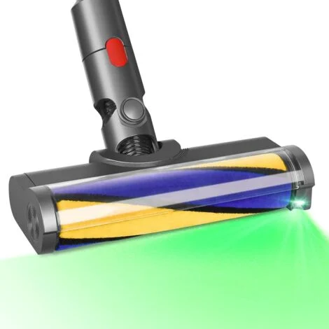 Spazzola per Dyson V10 V11 V15 V7 V8, testina a rullo con luce LED per rimuovere la polvere invisibile, adatta alla pulizia di pavimenti duri