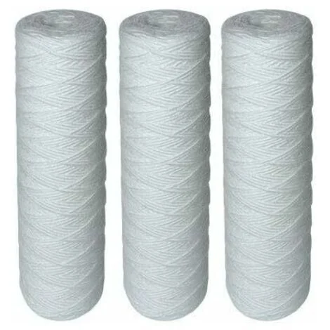 Ulisem Set 3 Cartucce Filtranti Avvolte per Filtro Acqua – Filtrazione di Sedimenti Fino a 25 Micron – Formato Standard Universale 10" pollici - Durata: 1 anno