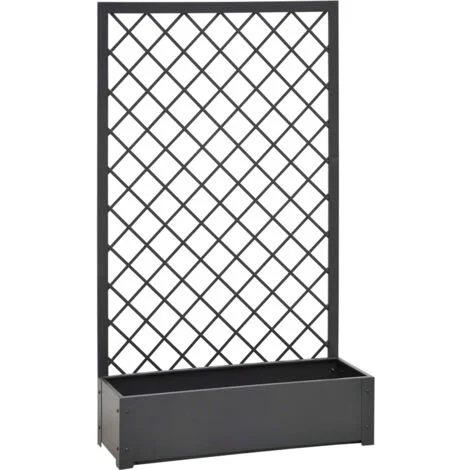 FIORIERA IN METALLO CON TRALICCIO 90X32XH150CM ANTRACITE VERDEMAX