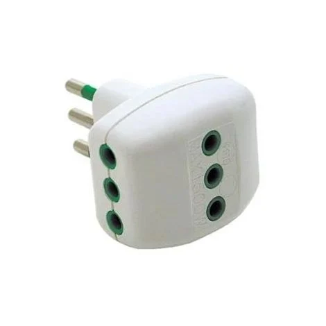 Adattatore triplo VERTICAL SYSTEM spina italiana 2P+T 10A 3 prese italiane 2P+T 10A corpo bianco Fanton 82620-E