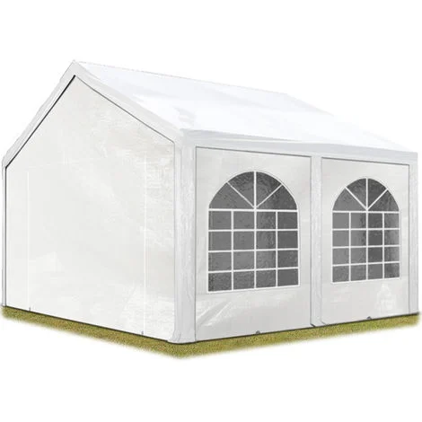 Tendone per feste 4x4 m Gazebo party per sagre, mercati PE 450 N bianco