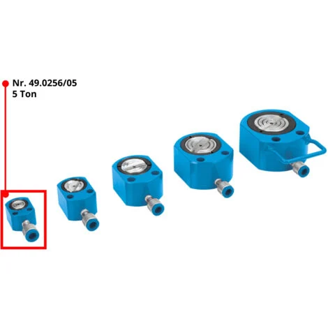 Fervi Cric Idraulico 5 Ton Blu Profilo Ribassato Altezza 33-39 mm