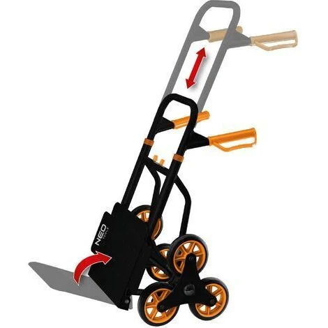 84-402 Carrello per gradini portata 150kg con maniglie telescopiche e piano pieghevole