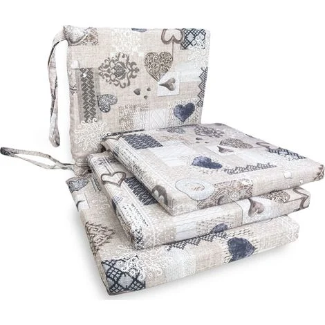 COPRISEDIA morbidone TESSUTO LONETA Tirolese SHABBY Beige CUSCINO SEDIA sfoderabile