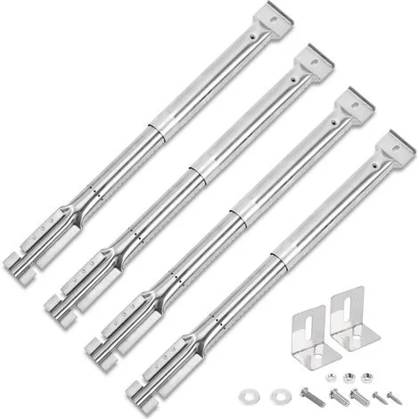 Bruciatore regolabile 31-42 cm per Char-Broil, Tepro, Enders, Landmann 12739, Barbecook Vanilla, Proficook, Blooma, accessori universali per barbecue a gas, set da 4