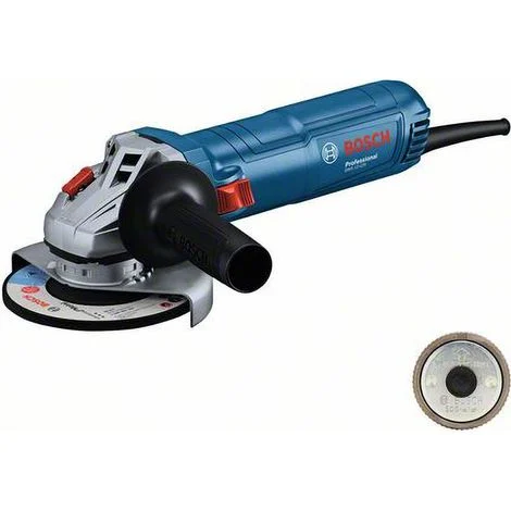 Bosch Professional Smerigliatrice angolare a filo GWS 12-125 (Ø disco: 125 mm, 1200 W potenza, prot. riavvio accidentale, incl. dado SDS, impugn. suppl., cuffia prot., dado serr., chiave due perni)