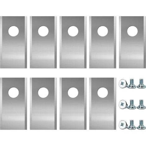 Lame per robot rasaerba adatte a Parkside - Per robot rasaerba, confezione da 9 lame per rasaerba, 36,2 x 18 mm, foro centrale da 7 mm, acciaio inossidabile, con scatola di conservazione e 9 viti, ada