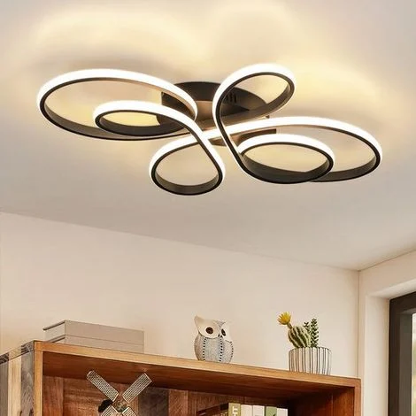 GBLY Lampada a soffitto LED, 40cm, 30W, nera. Luce bianca calda 3000K. Moderna illuminazione per camera, soggiorno, cucina, corridoio, sala da pranzo.