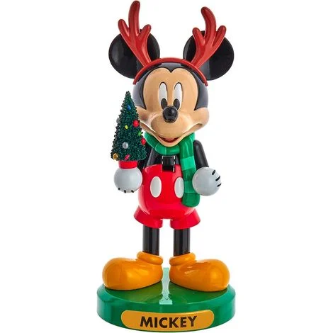 DISNEY Decorazione Statua Schiaccianoci Topolino Mickey Mouse Con Albero Di Natale 15 cm