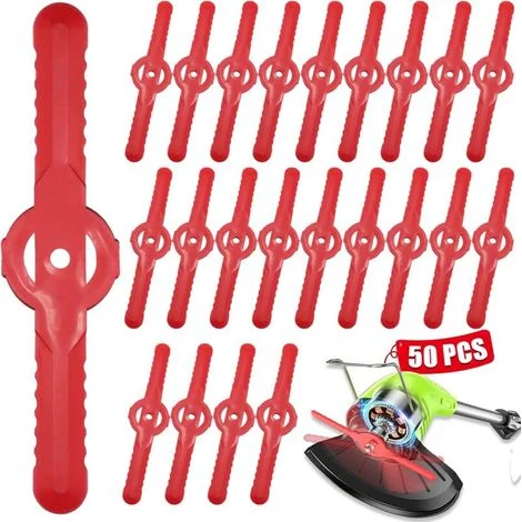 50 lame di coupe-herbe in plastica, 135 mm lames de rechange pour tondeuse gazon sans fil, lames de coupe pour tondeuse à gazon, outil pour pelouse, jardin, verger, bois ou pastorale