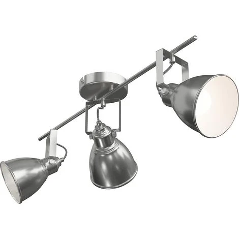 Lampadario Lampada 3 Luci Faretti Direzionabili Metallo Design Moderno E14 Silve