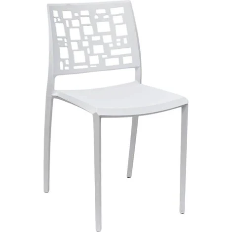 Sedia Moderna CUBICARA in Polipropilene Bianco - Cucina Ristorante