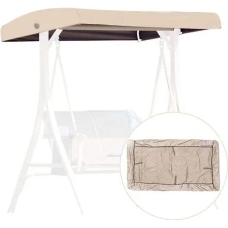 Telo di ricambio per altalena da giardino, 191x120x23 cm, copertura di ricambio per altalena a 3 posti, tendalino impermeabile per patio e terrazze, beige.