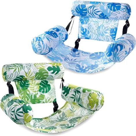 Galleggianti gonfiabili per adulti, confezione da 2 lettini galleggianti, galleggianti gonfiabili per piscina per adulti, sedia galleggiante per feste, estate, spiaggia, lago, acquatica
