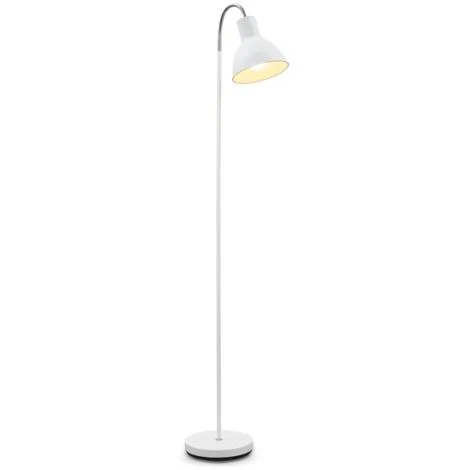 Lampada da terra, piantana elegante con paralume orientabile, altezza 1.450mm, adatta per 1 lampadina E27 non inclusa, interruttore a pedale, lampada a stelo vintage industriale, bianca, retrò, IP20