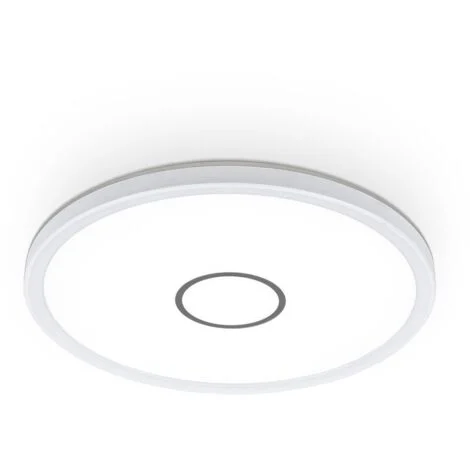 B.K.Licht Plafoniera LED ultra sottile, luce bianca naturale 4000K, 2400 Lm, LED integrati 18W, alta 2.8cm, diametro 29.3cm, lampada da soffitto moderna salotto o sala da pranzo, plastica IP20 230V