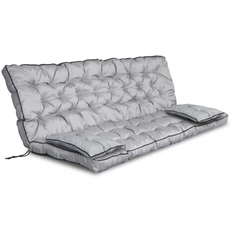 Set da giardino, con bordo alto e bordatura, 180x60x50 cm, grigio