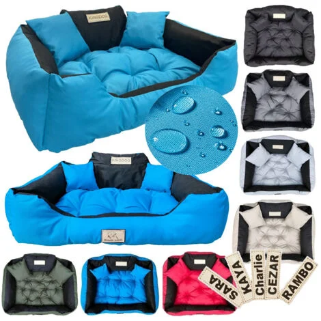 Cuccia per cani Kingdog 130x105 cm personalizzata, impermeabile, blu