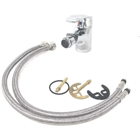 Rubinetto Miscelatore Con Flessibili In Ottone Con Testa Mobile Per Bidet Lavabo