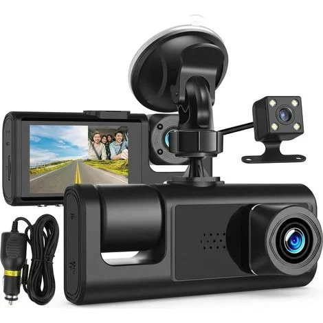 Dash Cam Auto 3 Obiettivi Wi-Fi 1080P con Camera Posteriore