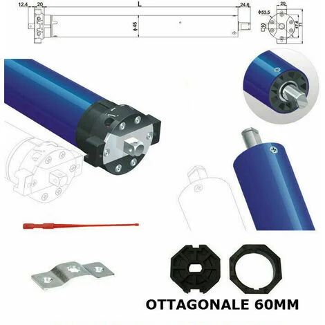 Set Automazione Motori Per Tapparella Tapparelle Portata 80 Kg Max 30 Nm 230v