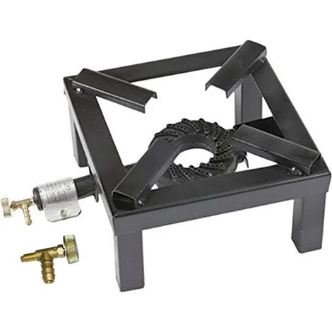 FORNELLONE CM 45 X 45 ROSSO NERO GAS 75 KW GAS BOMBOLA + RUBINETTO GAS METANO