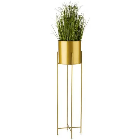 Supporto per fiori con coperchio, 95 cm, color oro