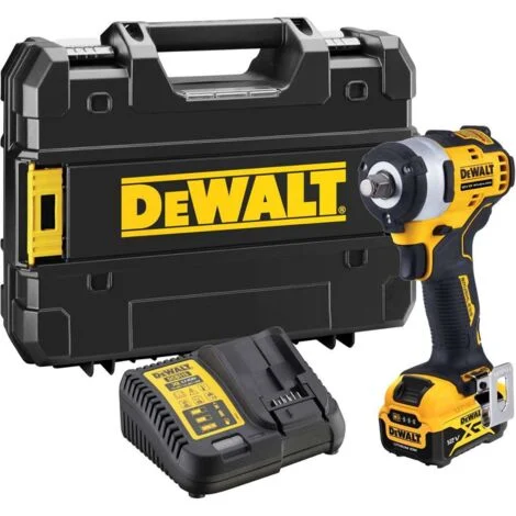 Chiave a percussione ½” 339 Nm 12V DEWALT DCF901P1T-QW con valigetta e 1 batteria da 5,0 Ah