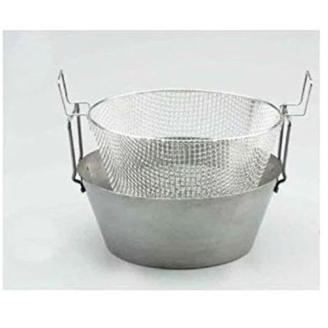 Friggitrice in Ferro Spazzolato con cestello in rete 42 cm