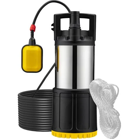 Wiltec Pompa sommersa acciaio inox, 1000W, 5500 l/h, prevalenza 30 m, Elettropompa a immersione per pozzi