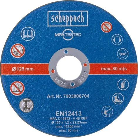 Set 12 dischi abrasivi da taglio per metallo 125mm Scheppach