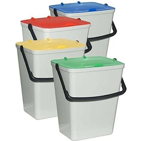Art Plast Pattumiere per Raccolta Differenziata - Kit 4 Secchi Colorati 14L