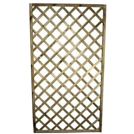 Grigliato in Legno di Conifera Naturale 60x180 cm Diagonale per Giardino - Pircher
