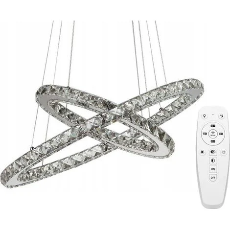 LAMPADA A SOSPENSIONE APP418-CP CRISTALLO SQUILLO LED + TELECOMANDO 2-PUNTI LUCE 50X50CM REGOLABILE
