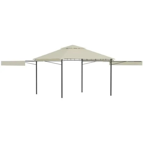 Gazebo con Tetto Doppio Estendibile 3x3x2,75 m Crema 180 g/m² vidaXL